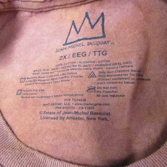 Mad Engine Jean-Michel Basquiat Dino T Rex Tie Dye Short Sleeve T-shirt Size 2X - Picture 3 of 3